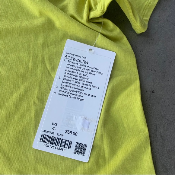 Lululemon All Yours Tee Yellow - Picture 5 of 9